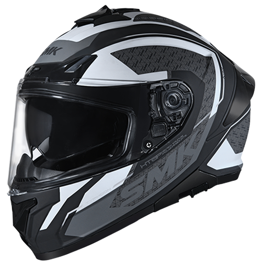 SMK TYPHOON RD1 Full Face Helmet (GL216) Gloss Black White Grey